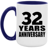 32nd Anniversary 32 Years Anniversary - 15oz Accent Mug Purple