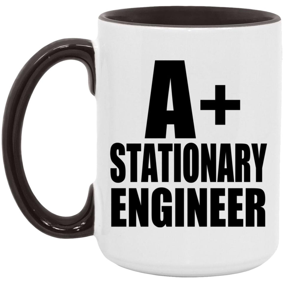 A+ Stationary Engineer - 15oz Accent Mug Black