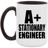 A+ Stationary Engineer - 15oz Accent Mug Black