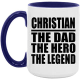 Christian The Dad The Hero The Legend - 15oz Accent Mug Purple