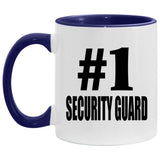 Number One #1 Security Guard - 11oz Accent Mug Purple