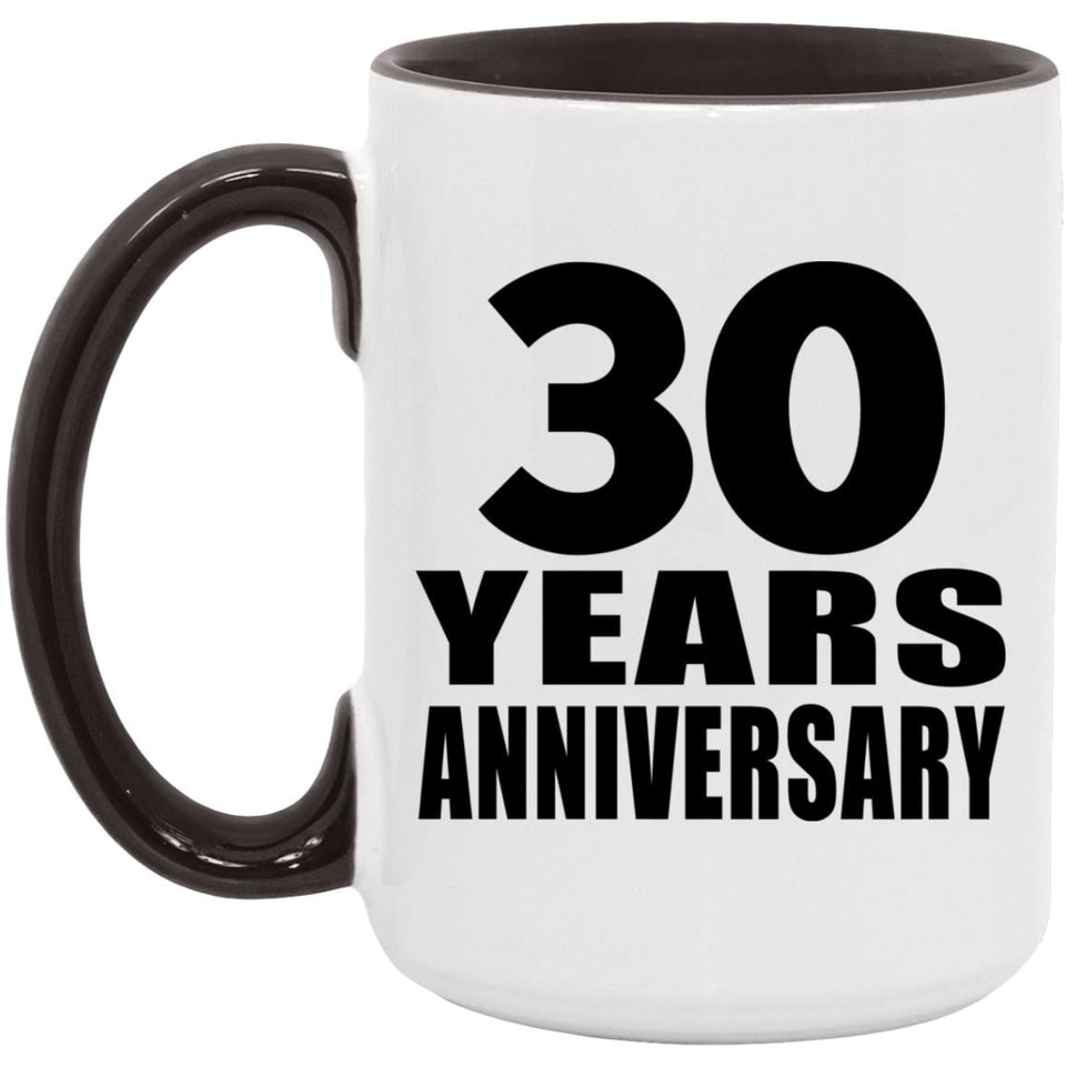 30th Anniversary 30 Years - 15oz Accent Mug Black