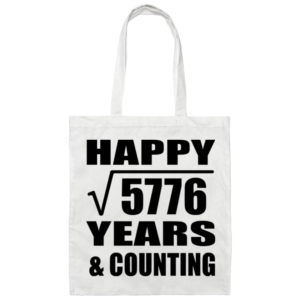 Happy 76th Anniversary Square Root of 5776 Years & Counting - Tote Bag White