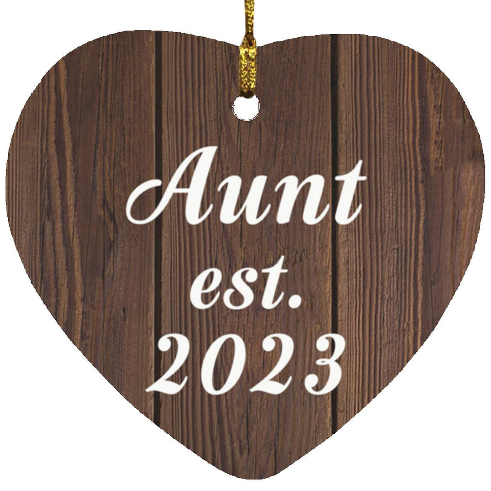 Aunt Established EST. 2023 - Heart Ornament D