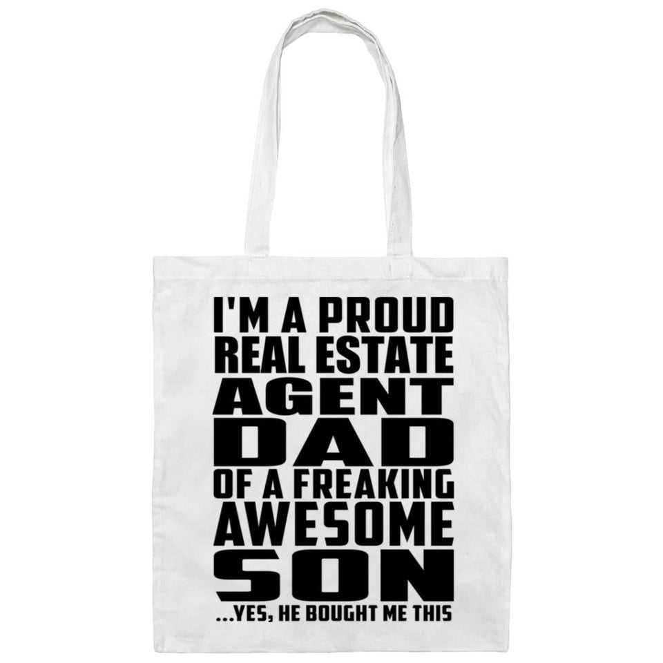 Proud Real Estate Agent Dad Of Awesome Son - Tote Bag White