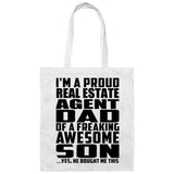Proud Real Estate Agent Dad Of Awesome Son - Tote Bag White