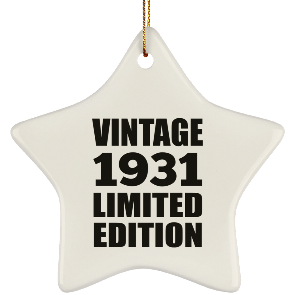 93rd Birthday Vintage 1931 Limited Edition - Star Ornament