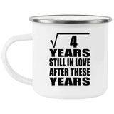 2nd Anniversary Square Root of 4 Years Still In Love - 12oz Camping Mug