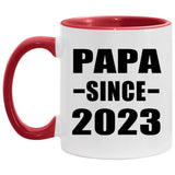 Papa Since 2023 - 11oz Accent Mug Red