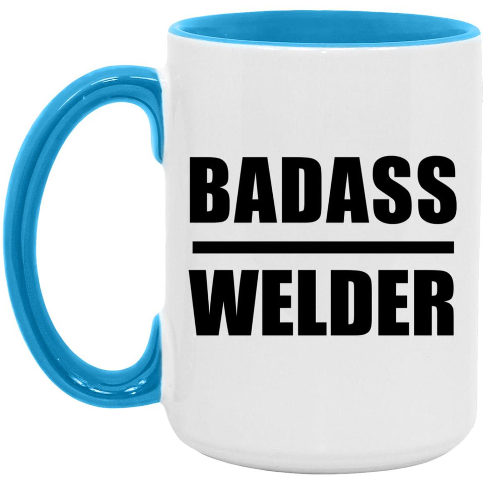 Badass Welder - 15oz Accent Mug Blue