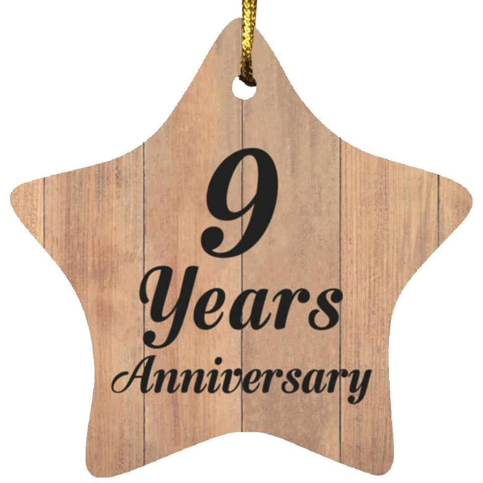 9th Anniversary 9 Years Anniversary - Star Ornament C