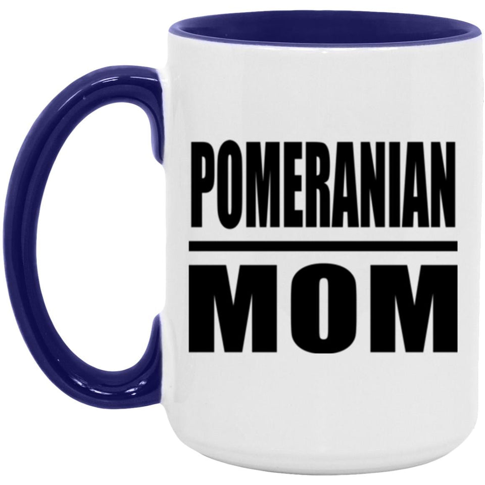 Pomeranian Mom - 15oz Accent Mug Purple