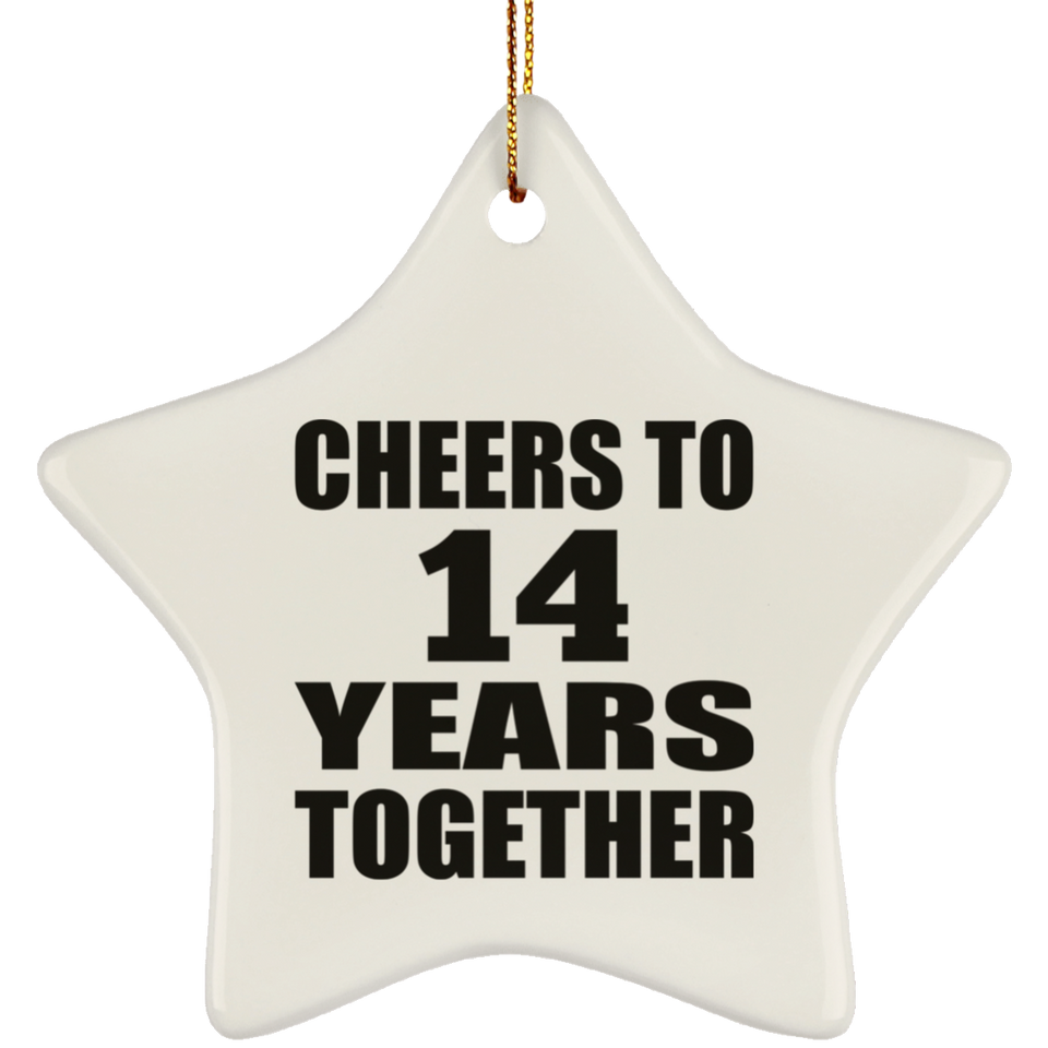 14th Anniversary Cheers To 14 Years Together - Star Ornament