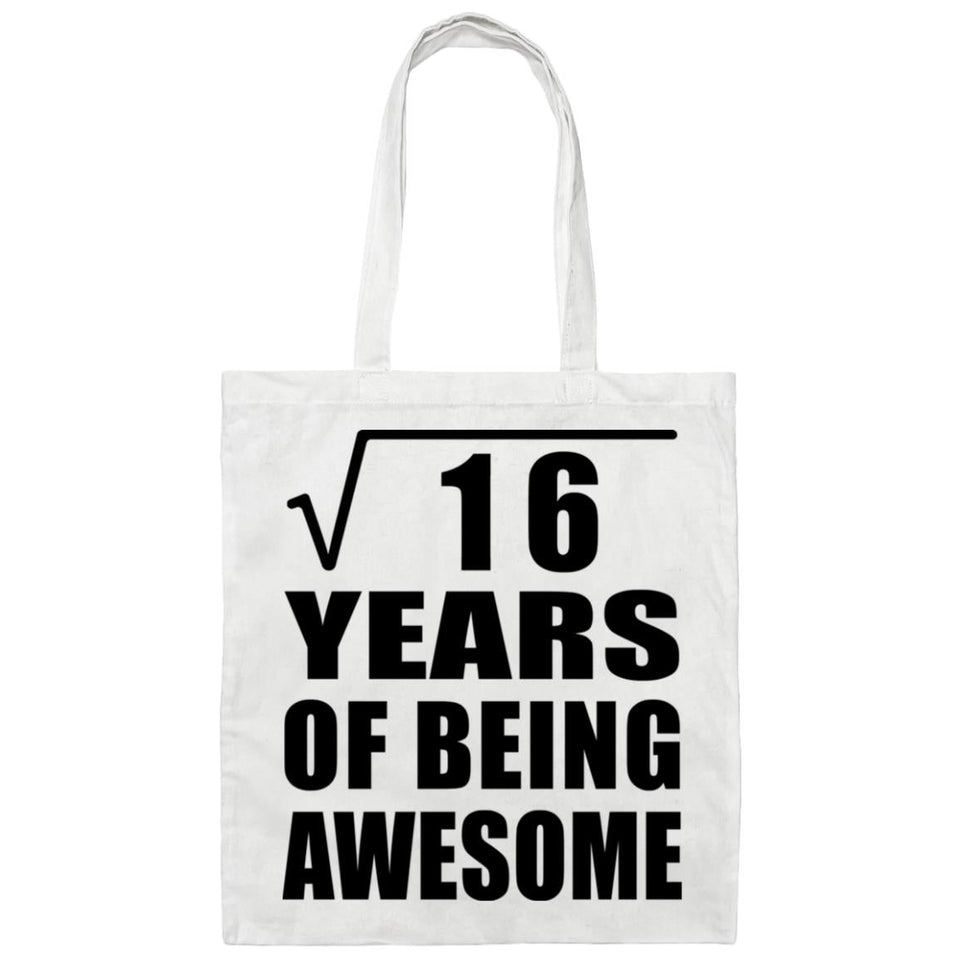 4th Birthday Square Root of 16 Years of Being Awesome - Tote Bag White