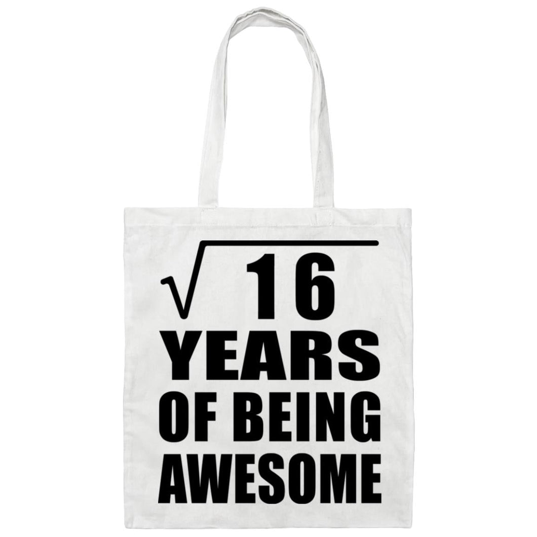 4th Birthday Square Root of 16 Years of Being Awesome - Tote Bag White