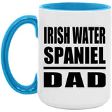 Irish Water Spaniel Dad - 15oz Accent Mug Blue