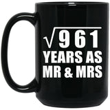 31st Anniversary Square Root of 961 Years As Mr & Mrs - 15oz Coffee Mug Black