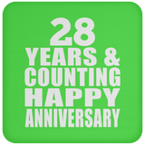 Happy 28th Anniversary 28 Years & Counting - Drink Coaster