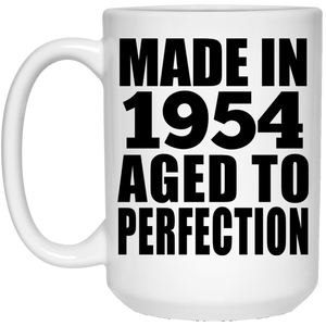 70th Birthday Made In 1954 Aged to Perfection - 15 Oz Coffee Mug
