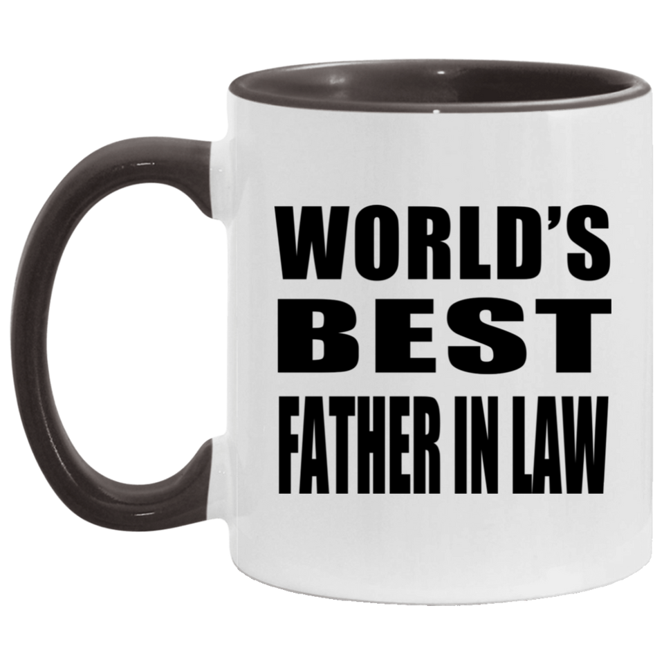 World's Best Father In Law - 11oz Accent Mug Black