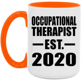 Occupational Therapist Established EST. 2020 - 15oz Accent Mug Orange