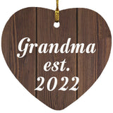 Grandma Established EST. 2022 - Heart Ornament D