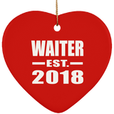 Waiter Established EST. 2018 - Heart Ornament