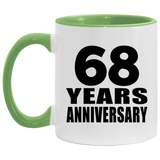 68th Anniversary 68 Years - 11oz Accent Mug Green