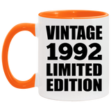 32nd Birthday Vintage 1992 Limited Edition - 11oz Accent Mug Orange