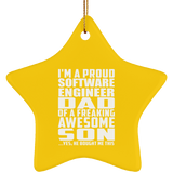 Proud Software Engineer Dad Of Awesome Son - Star Ornament