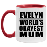 Evelyn World's Okayest Mum - 11oz Accent Mug Red