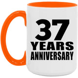 37th Anniversary 37 Years Anniversary - 15oz Accent Mug Orange