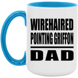 Wirehaired Pointing Griffon Dad - 15oz Accent Mug Blue