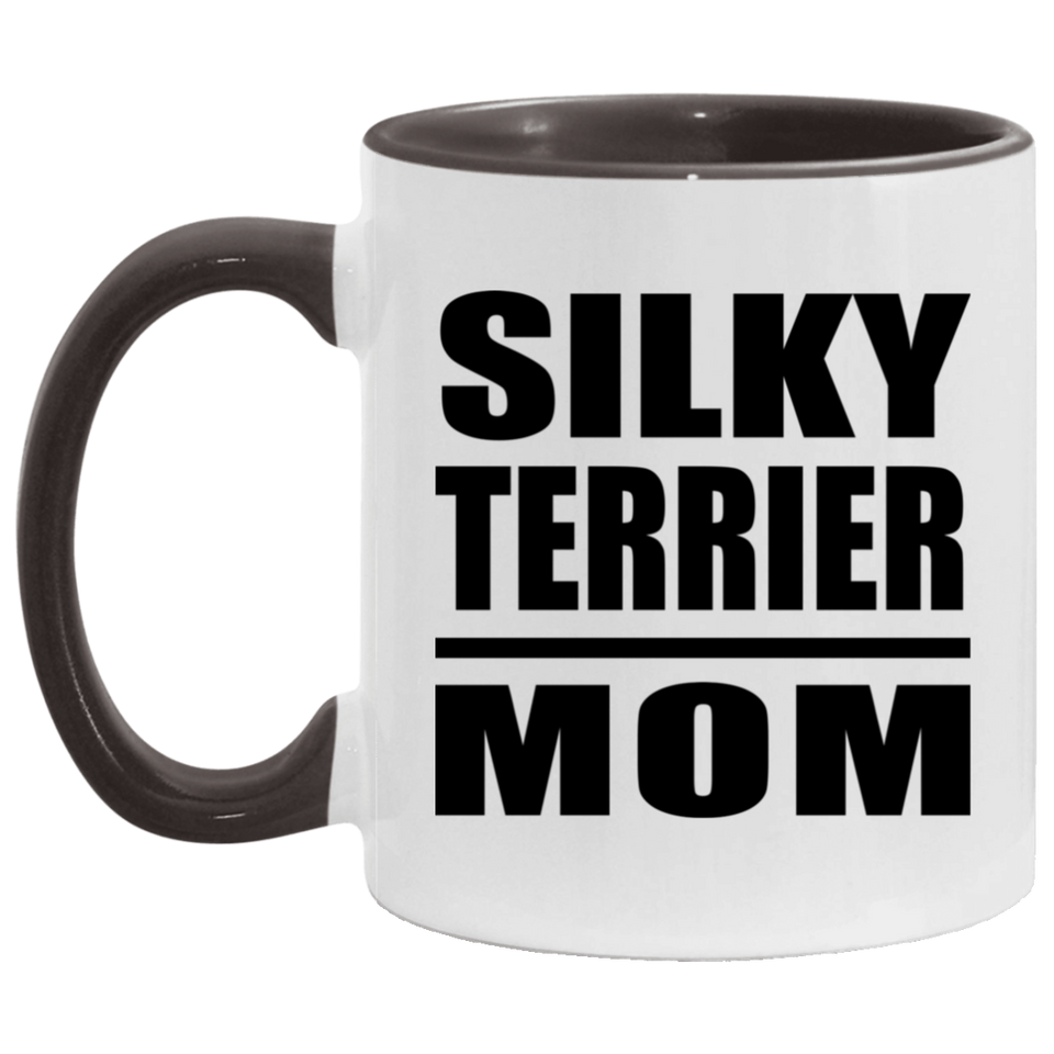 Silky Terrier Mom - 11oz Accent Mug Black