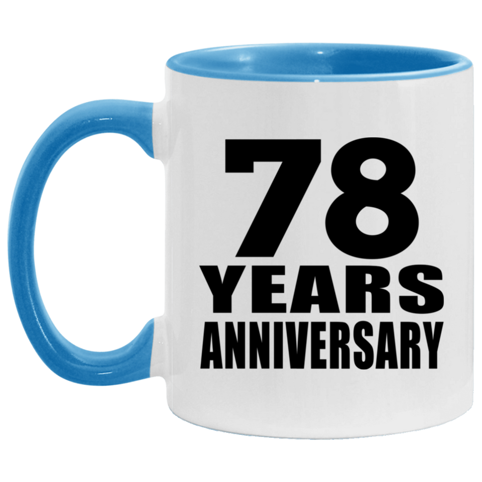 78th Anniversary 78 Years - 11oz Accent Mug Blue