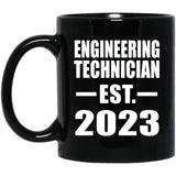 Engineering Technician Established EST. 2023 - 11oz Coffee Mug Black