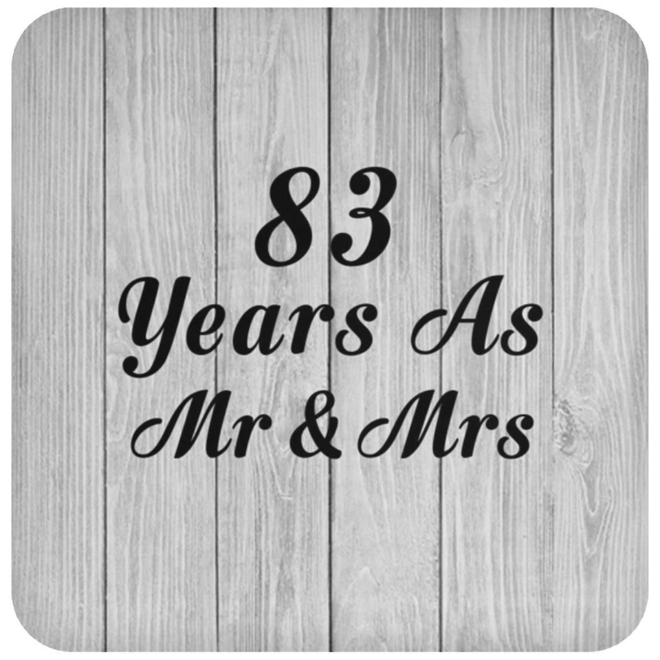 83rd Anniversary 83 Years As Mr & Mrs - Drink Coaster F