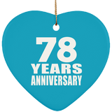 78th Anniversary 78 Years - Heart Ornament