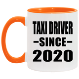 Taxi Driver Since 2020 - 11oz Accent Mug Orange