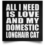 All I Need Is Love And My Domestic Longhair Cat - Poster Square