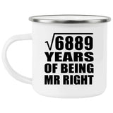83rd Anniversary Square Root of 6889 Years of Being Mr Right - 12oz Camping Mug