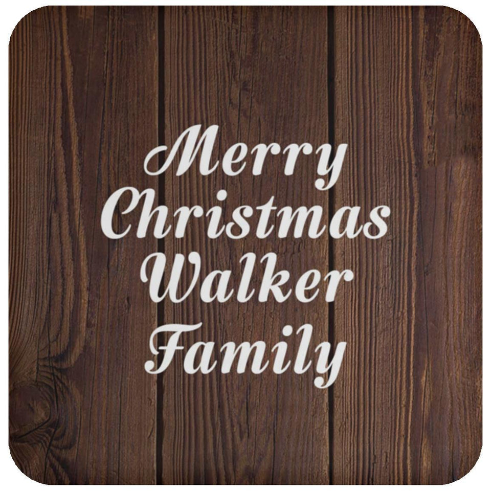 Merry Christmas Walker Family - Drink Coaster D
