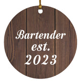 Bartender Established Est. 2023 - Circle Ornament D