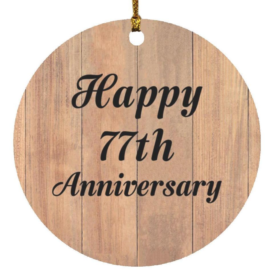 Happy 77th Anniversary - Circle Ornament C