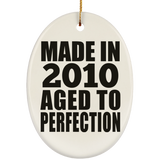 14th Birthday Made In 2010 Aged to Perfection - Oval Ornament