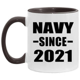 Navy Since 2021 - 11oz Accent Mug Black