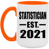 Statistician Established EST. 2021 - 15oz Accent Mug Orange