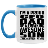 Proud CEO Dad Of Awesome Son - 11oz Accent Mug Blue