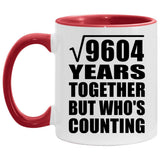 98th Anniversary Square Root of 9604 Years Who's Counting - 11oz Accent Mug Red
