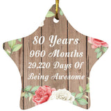 80th Birthday 80 Years 960 Months 29,220 Days Of Awesome - Star Ornament B